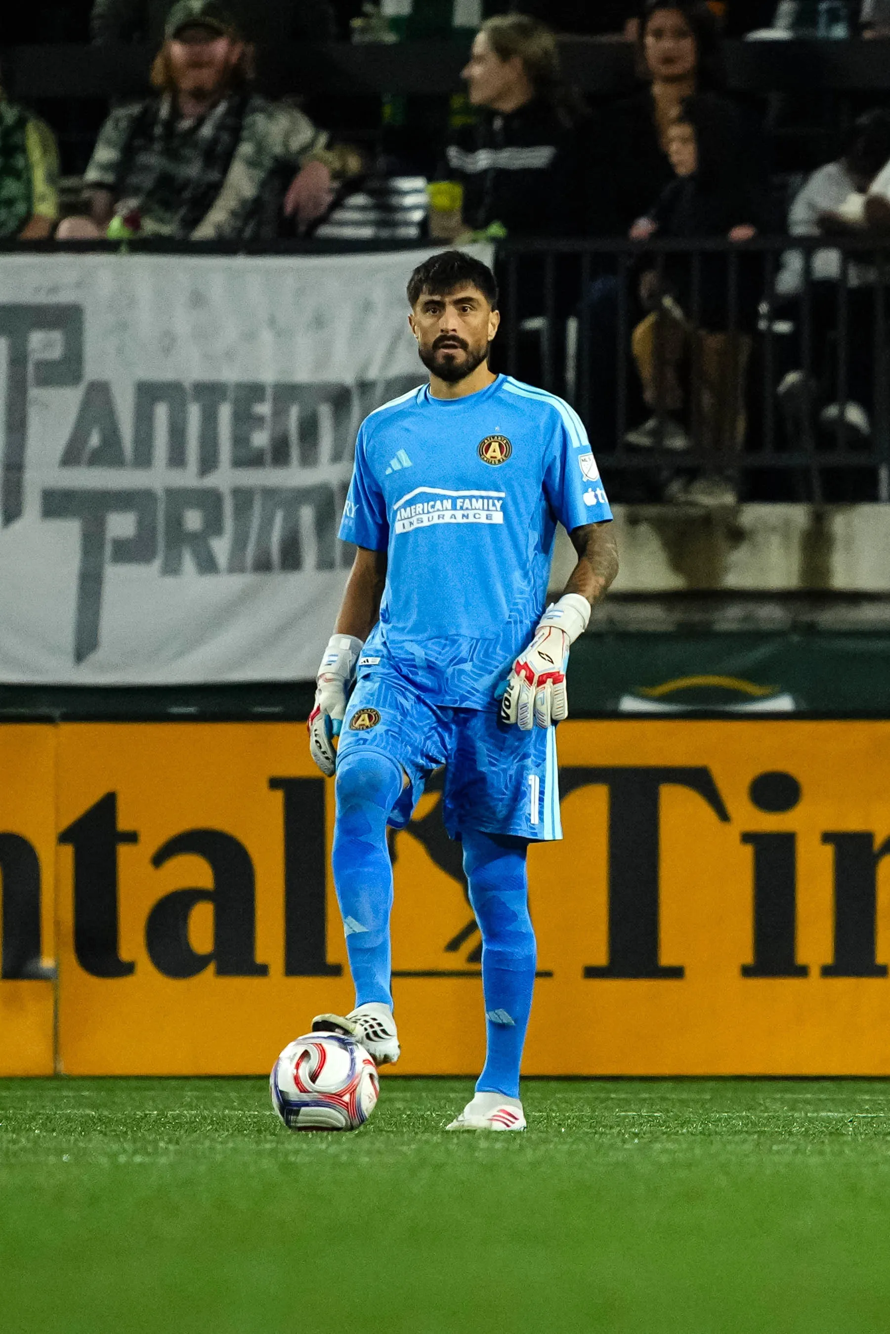 Atlanta United goalkeeper Lucas Hoyos #1 during the match against Portland Timbers at Providence Park in Portland, OR on Saturday September 19, 2026. (Photo by Mitch Martin/Atlanta United)
